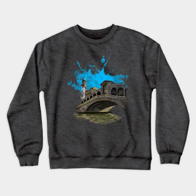 Rialto Brige, Venice Crewneck Sweatshirt by PocketRoom